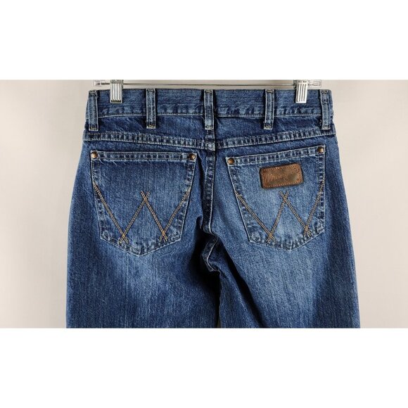 SOLD OUT Wrangler Jeans Mens 30x36 Blue Retro Relaxed Fit Bootcut Denim - Picture 8 of 9